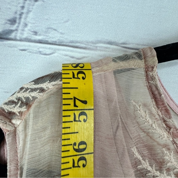 Sundance Silk Coral Embroidered Maxi Dress Gown Sz 10 Blush Pink Boho Wedding - Picture 10 of 11